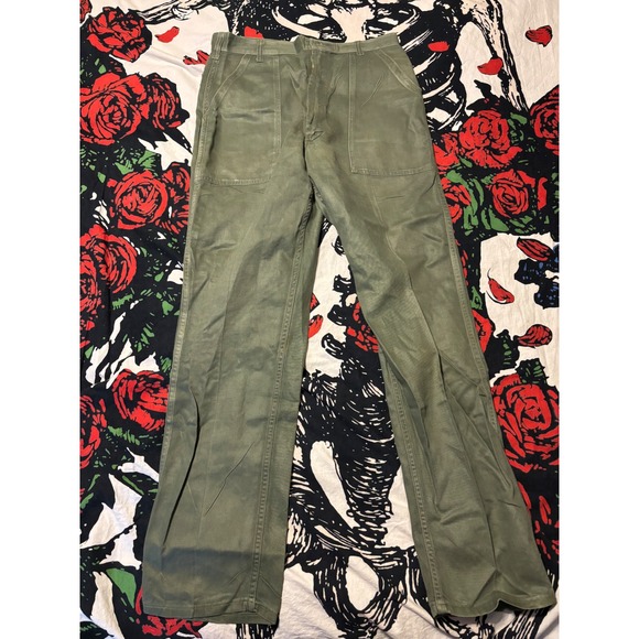 OG 107 ideal zipperVintage Military Style Cargo Pants Olive Green Size M